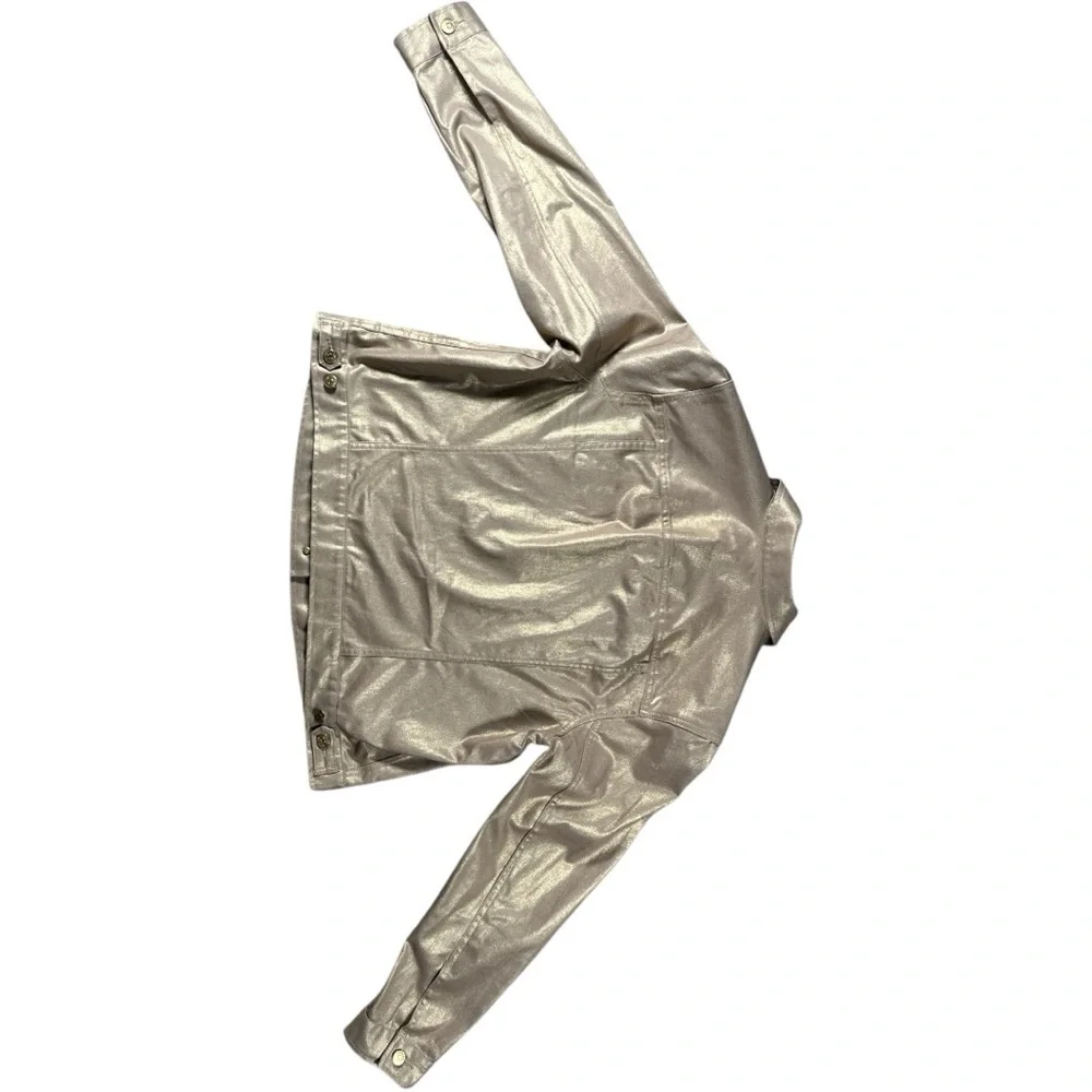 Lauren Jeans Co Ralph Lauren Metallic Gold Jean Style Jacket Women’s 1X - Picture 3 of 8